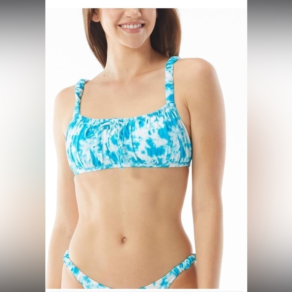Sun Dazed Teal Cove Tie Die Bikini  34 B/C  Bottom L
